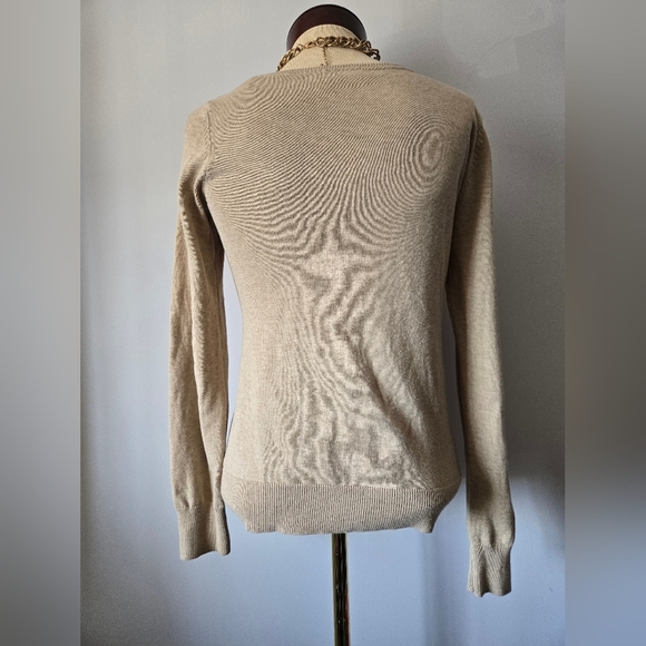 Esprit V-Neck Cotton Sweater Tan with Red, Yellow, Argyle. Size Amall - Picture 5 of 9